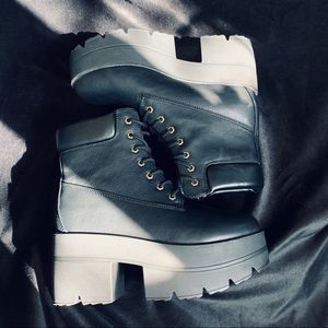 Lace Up Chunky Platform Boots